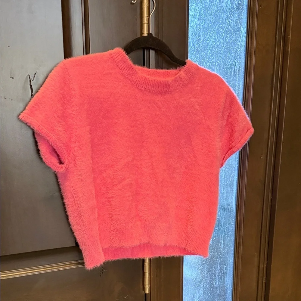 Bohme Hot Pink Fuzzy Knit Top Size M - Picture 1 of 5